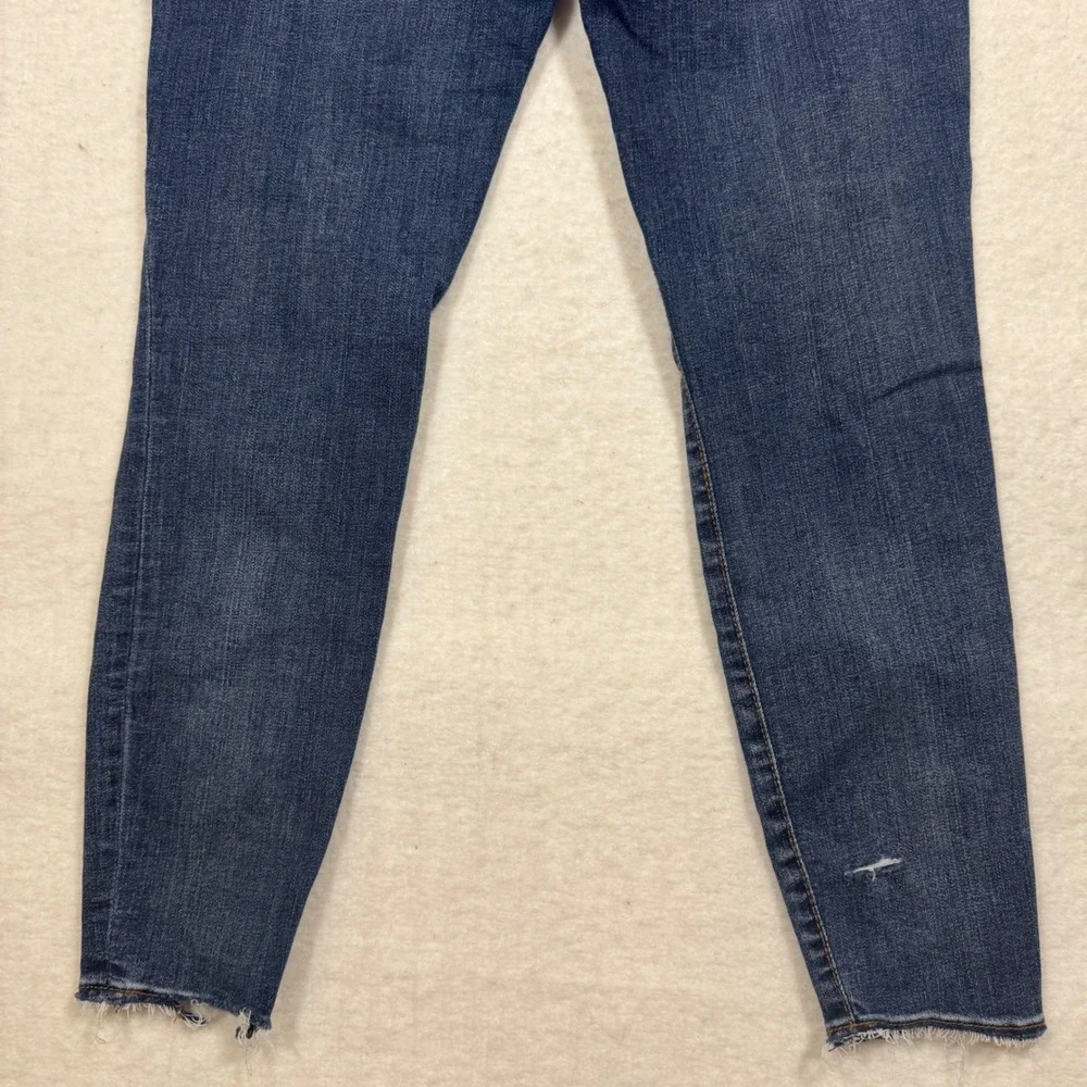Kut from the Kloth Donna High Rise Ankle Skinny Jeans Blue‎ Distressed Raw Hem 4